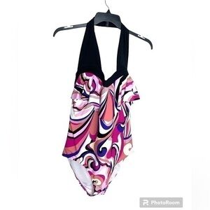 New Sonsie by Gracing Multicolour Swimsuit One Piece Paisley Swirl Pink Purple